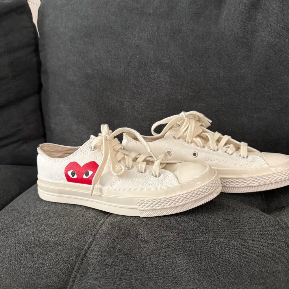 Converse Comme-des-garcons-play Women's Cream size women's 8 men 6